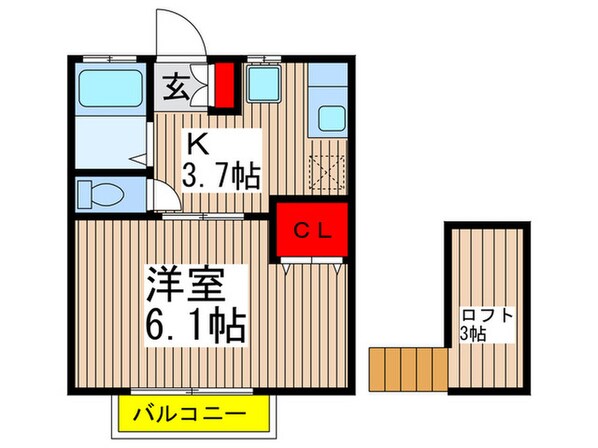 ロワ－ル八幡Ｂの物件間取画像